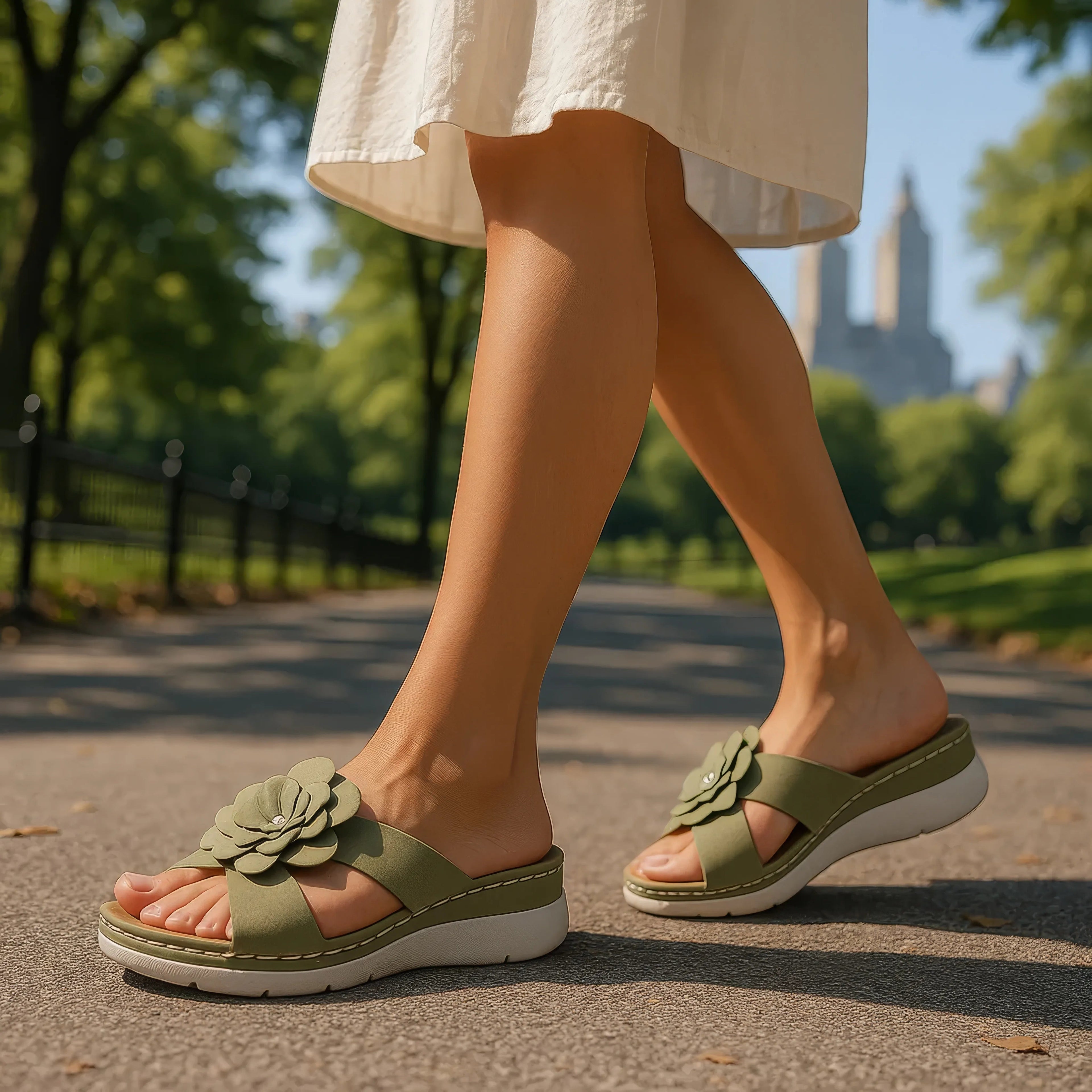 Women's Claire Tan Cushioned Footbed Sandals