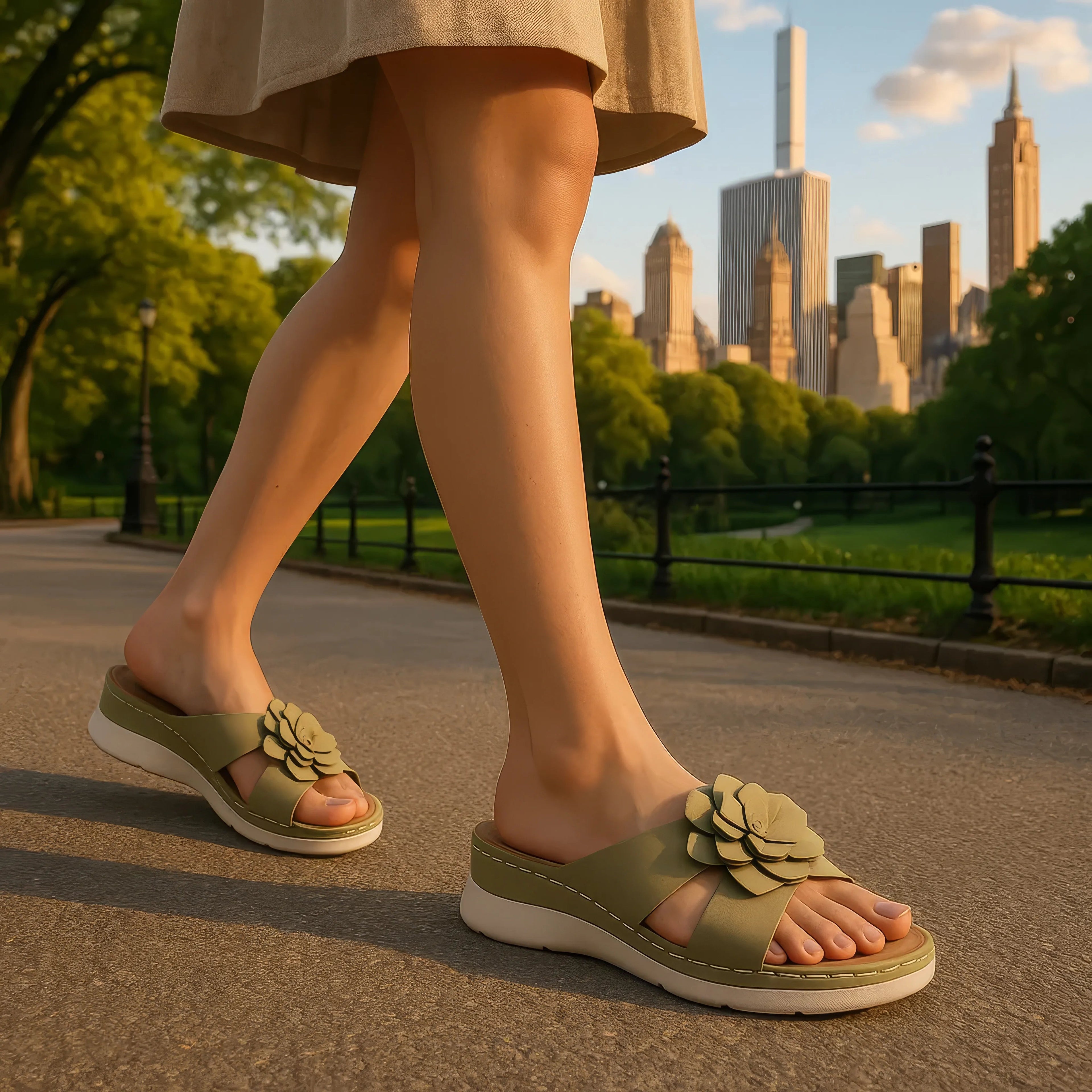 Women's Claire Tan Cushioned Footbed Sandals