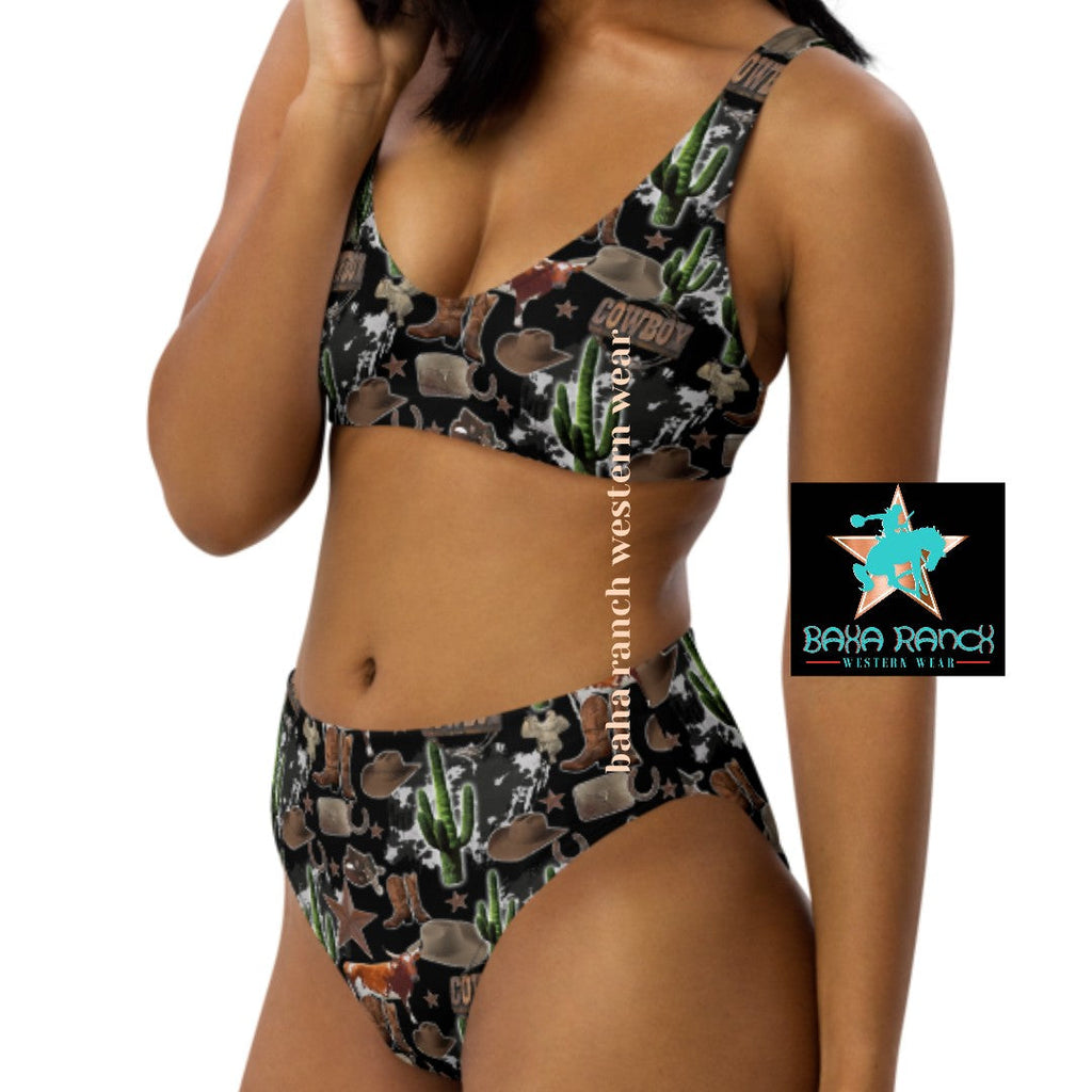 Yeehaw Cowboy Collage Bikini