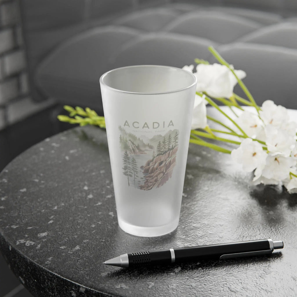 Acadia National Park Frosted Pint Glass