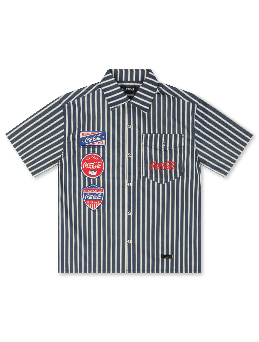Preme Denim Coca Cola Mechanic Shirt - Navy Striped