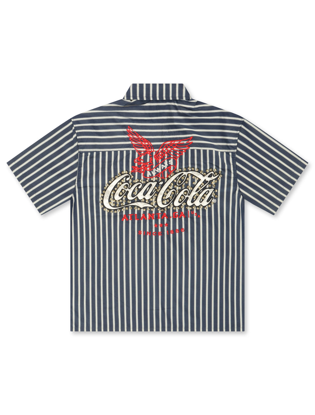 Preme Denim Coca Cola Mechanic Shirt - Navy Striped