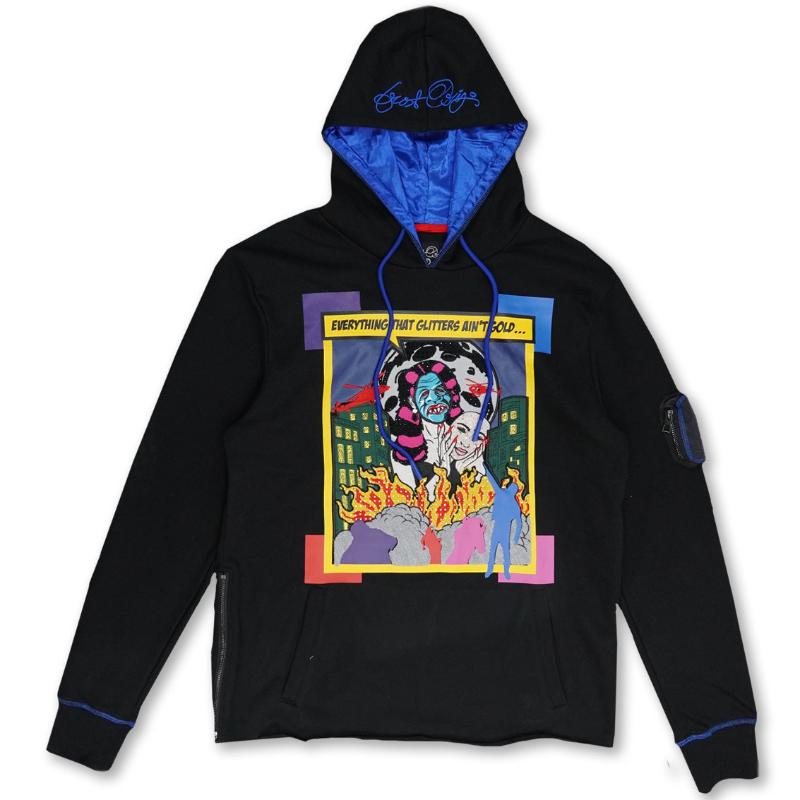 Makobi Everything That Glitters Ain't Gold Hoodie, Black, product front
