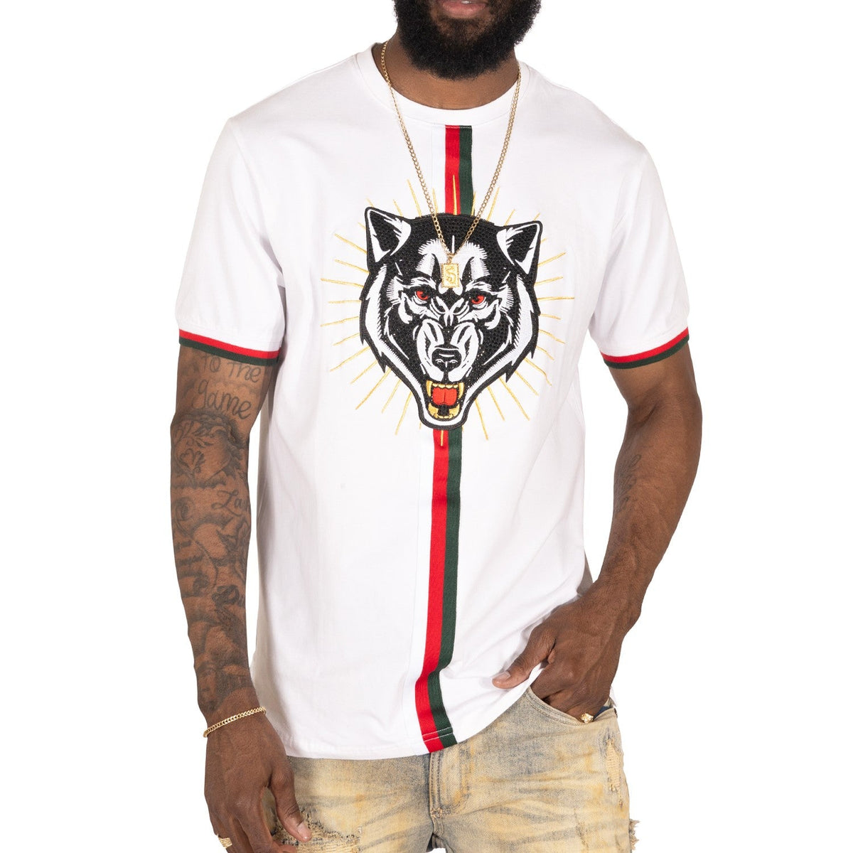 Makobi WOLF Tee in White, product photo