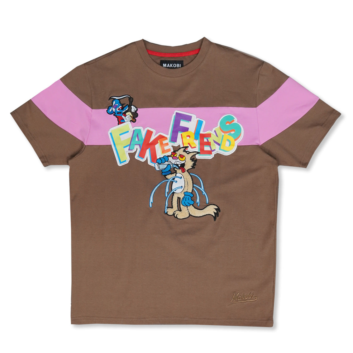 Makobi Fake Friends Tee, Brown, product back