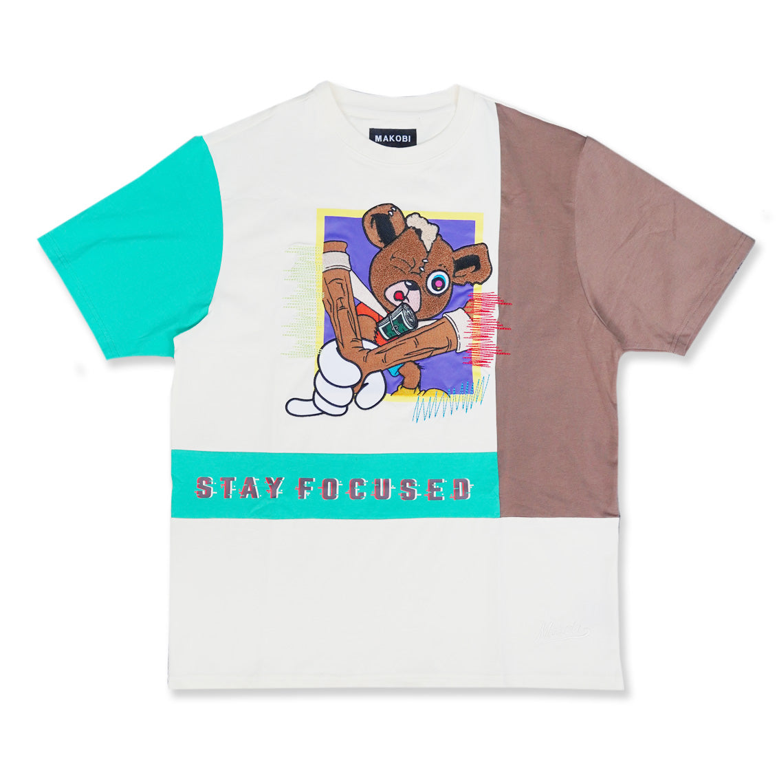 Makobi Stay Focused Tee in Natural, product photo