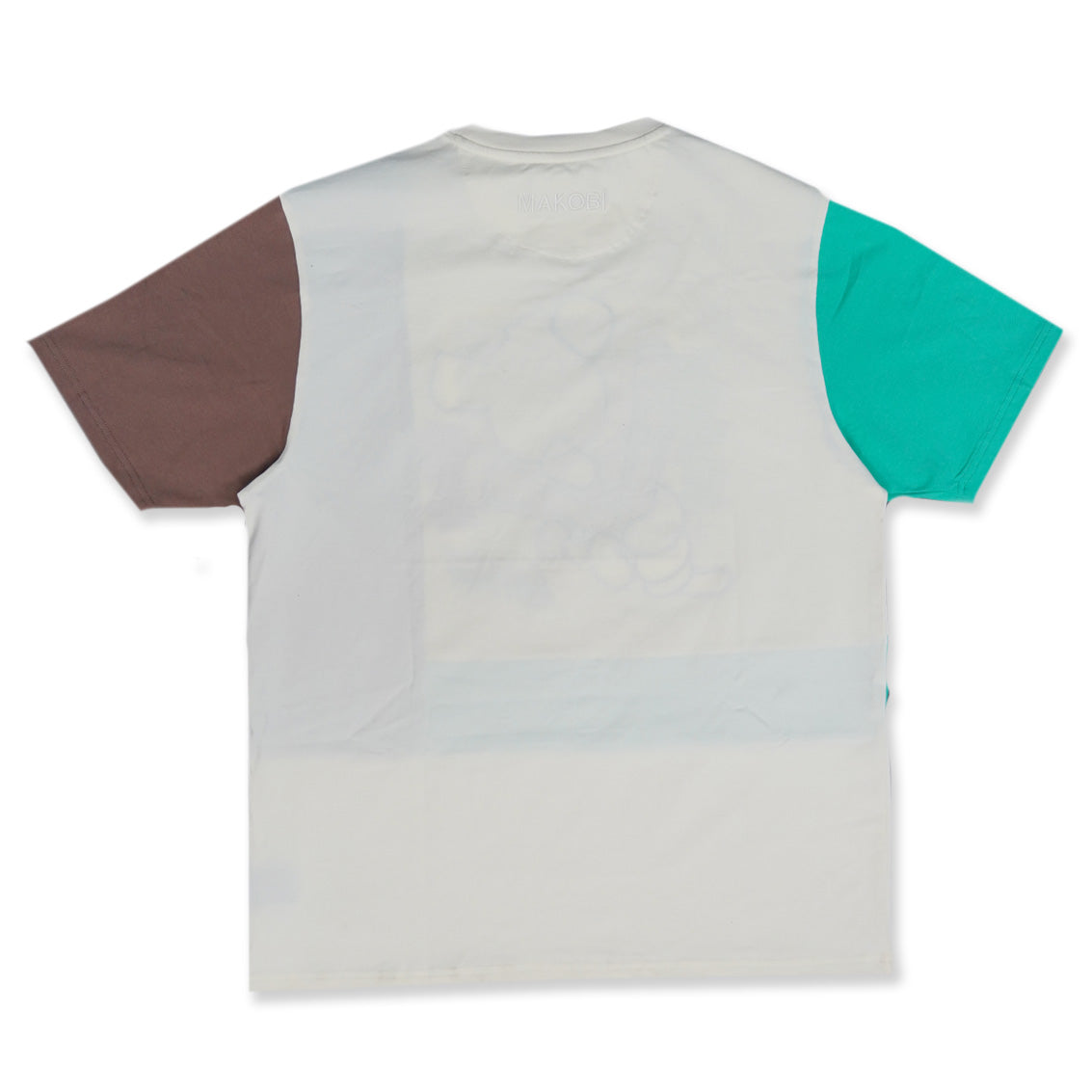Makobi Stay Focused Tee in Natural, product photo, alternate angle