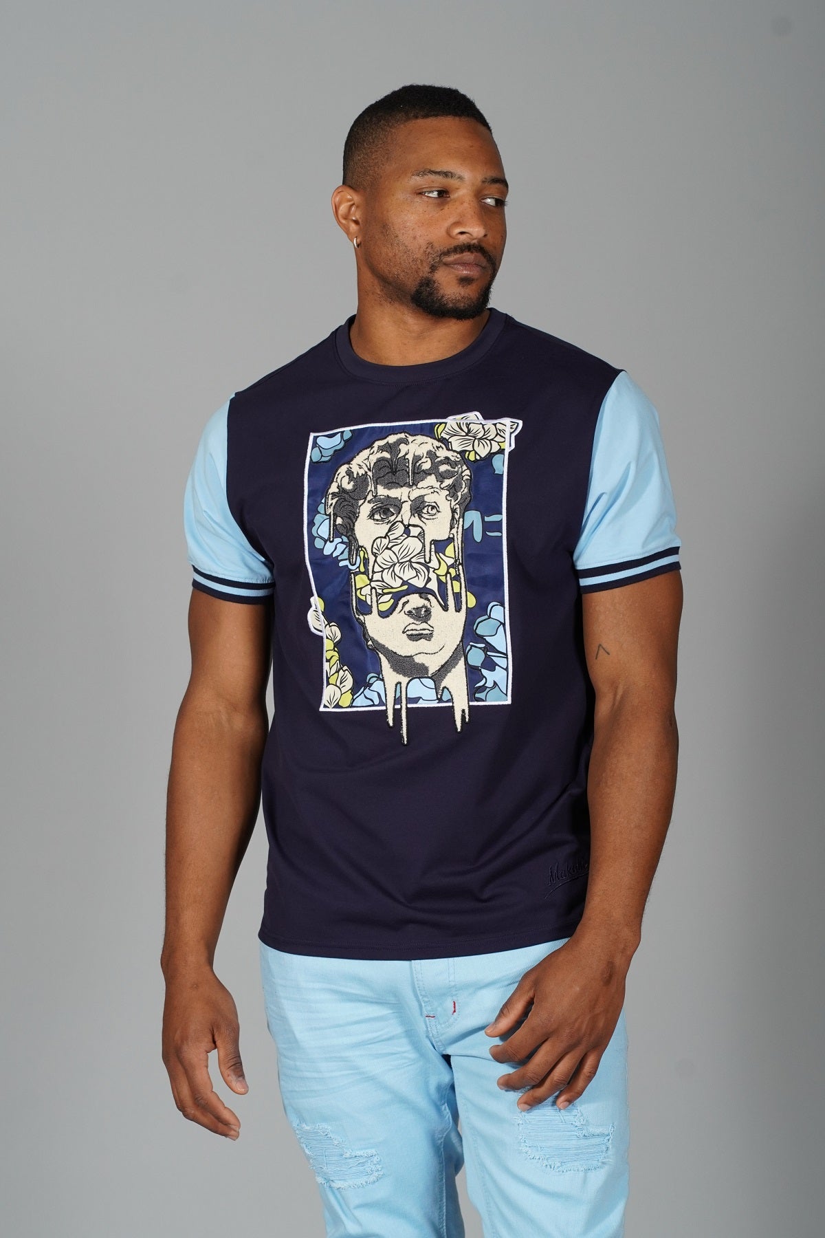 Makobi David Tee in Navy, styled photo