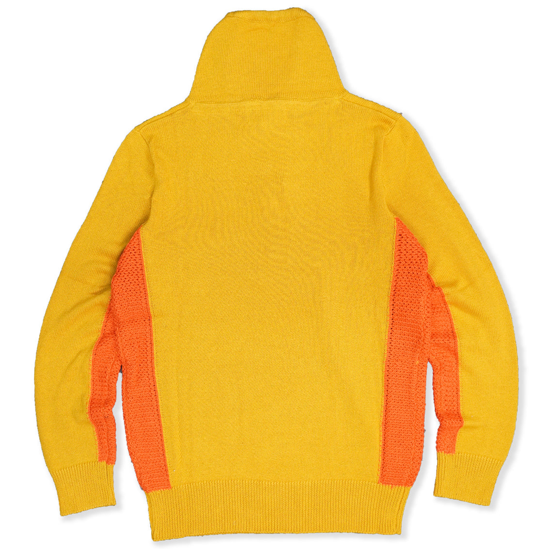 Makobi Shawl Collar Knit Sweater in Wheat, detail view