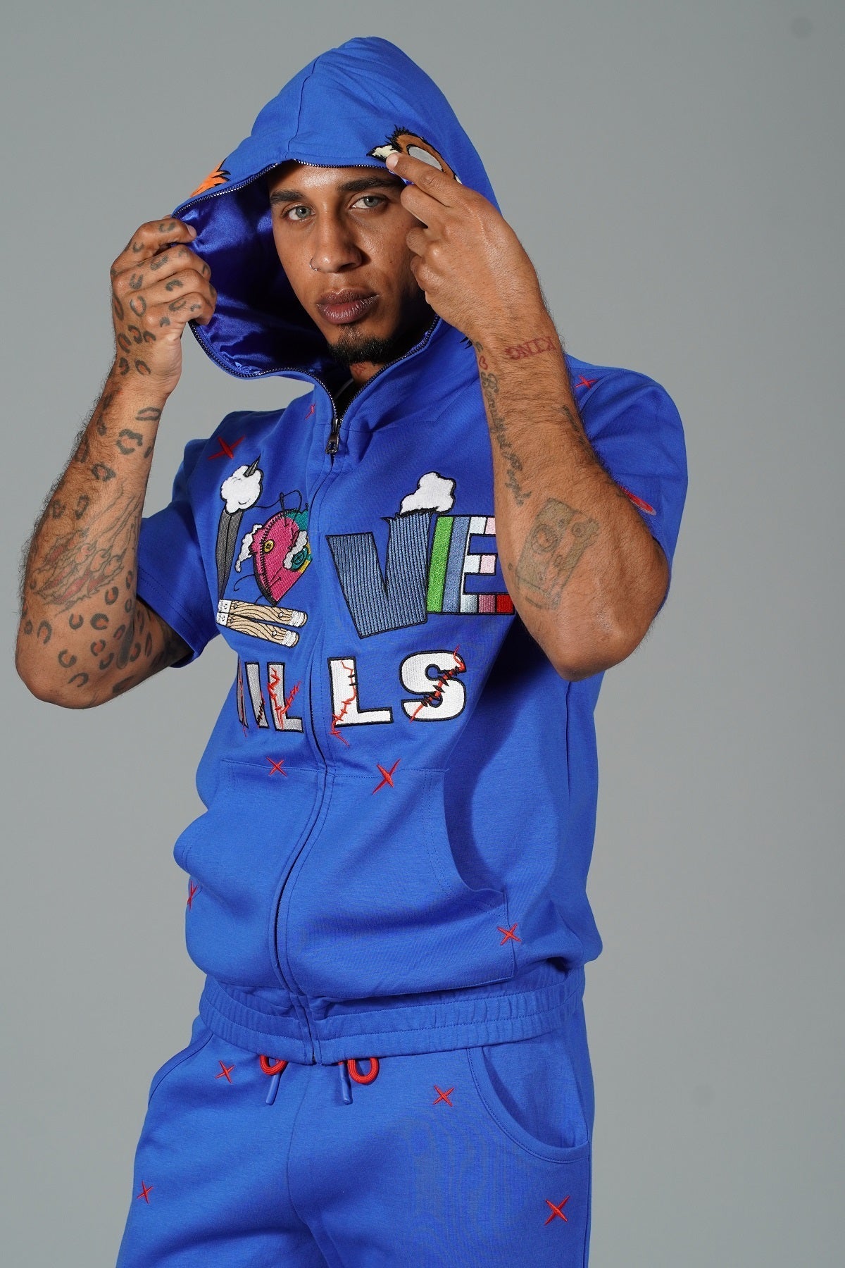 Makobi Love Kills Short Sleeves Set, Royal, product back