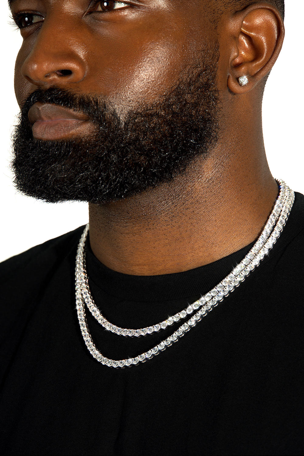 Iced Tennis Chain 5mm - 18K White Gold