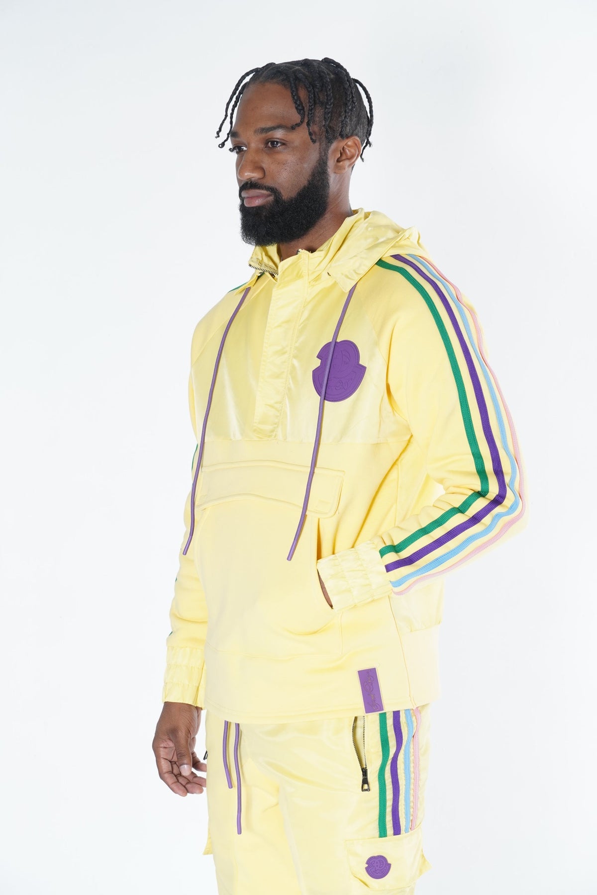 Makobi Frost No Feelings Fleece/Nylon Set in Yellow, product photo, alternate angle