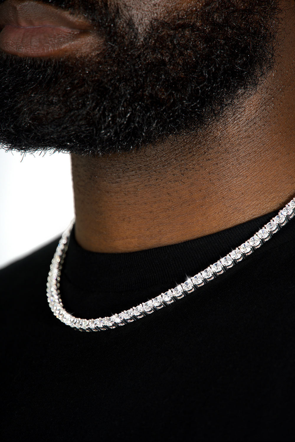 Iced Tennis Chain 5mm - 18K White Gold