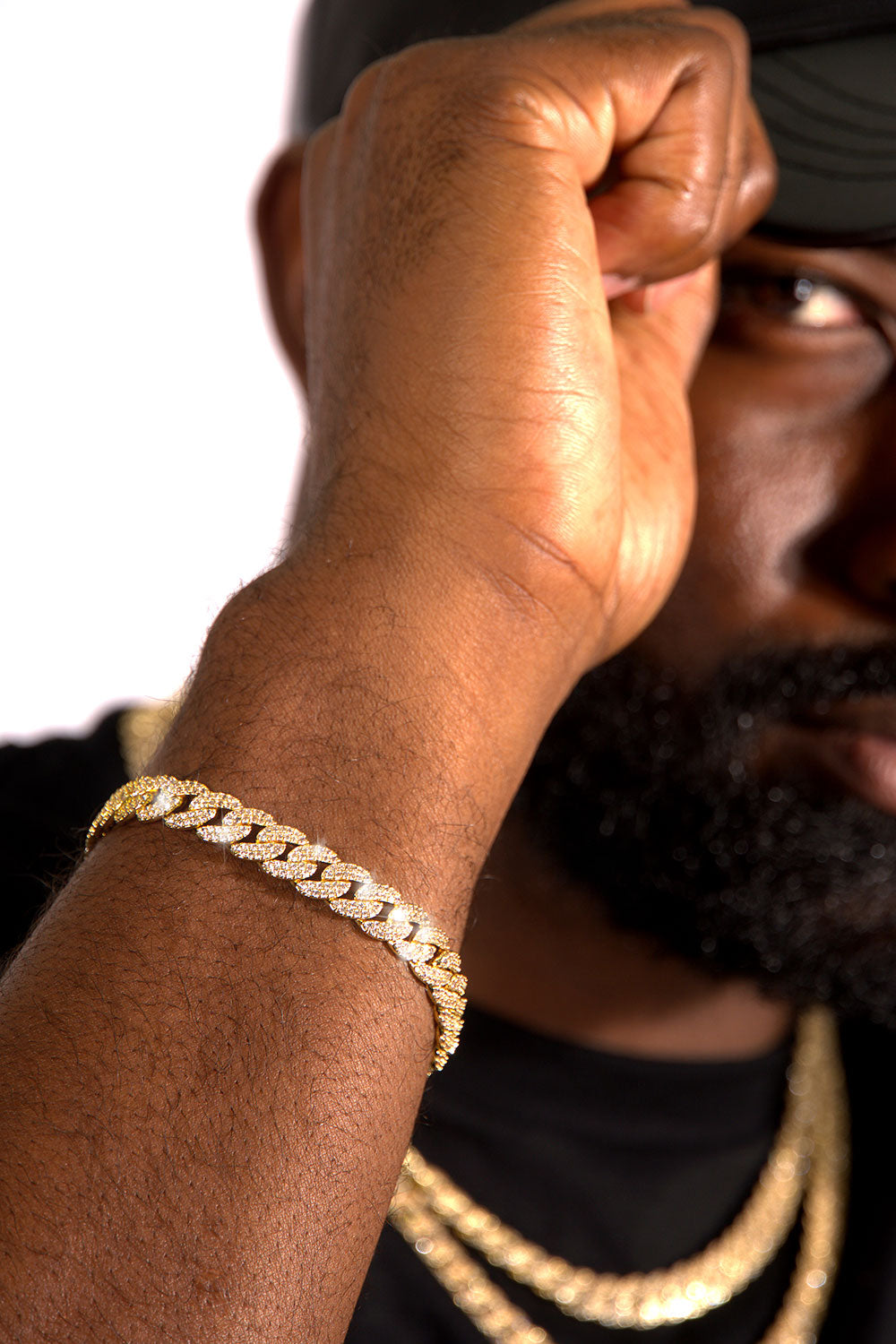 Iced Out Cuban Link Bracelet - 18K Gold