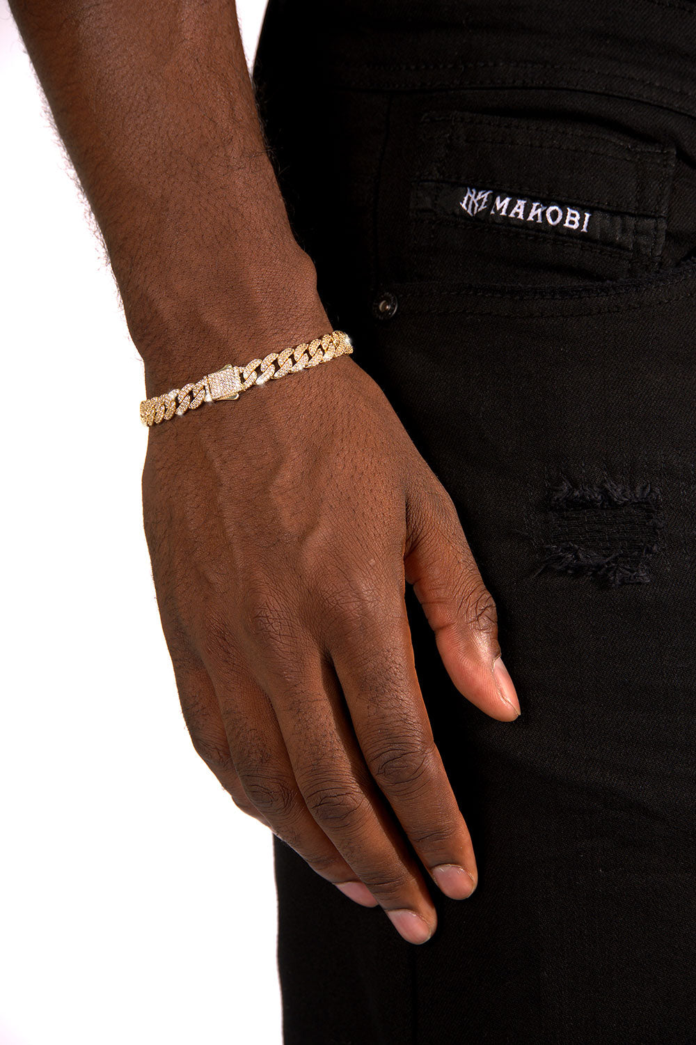 Iced Out Cuban Link Bracelet - 18K Gold