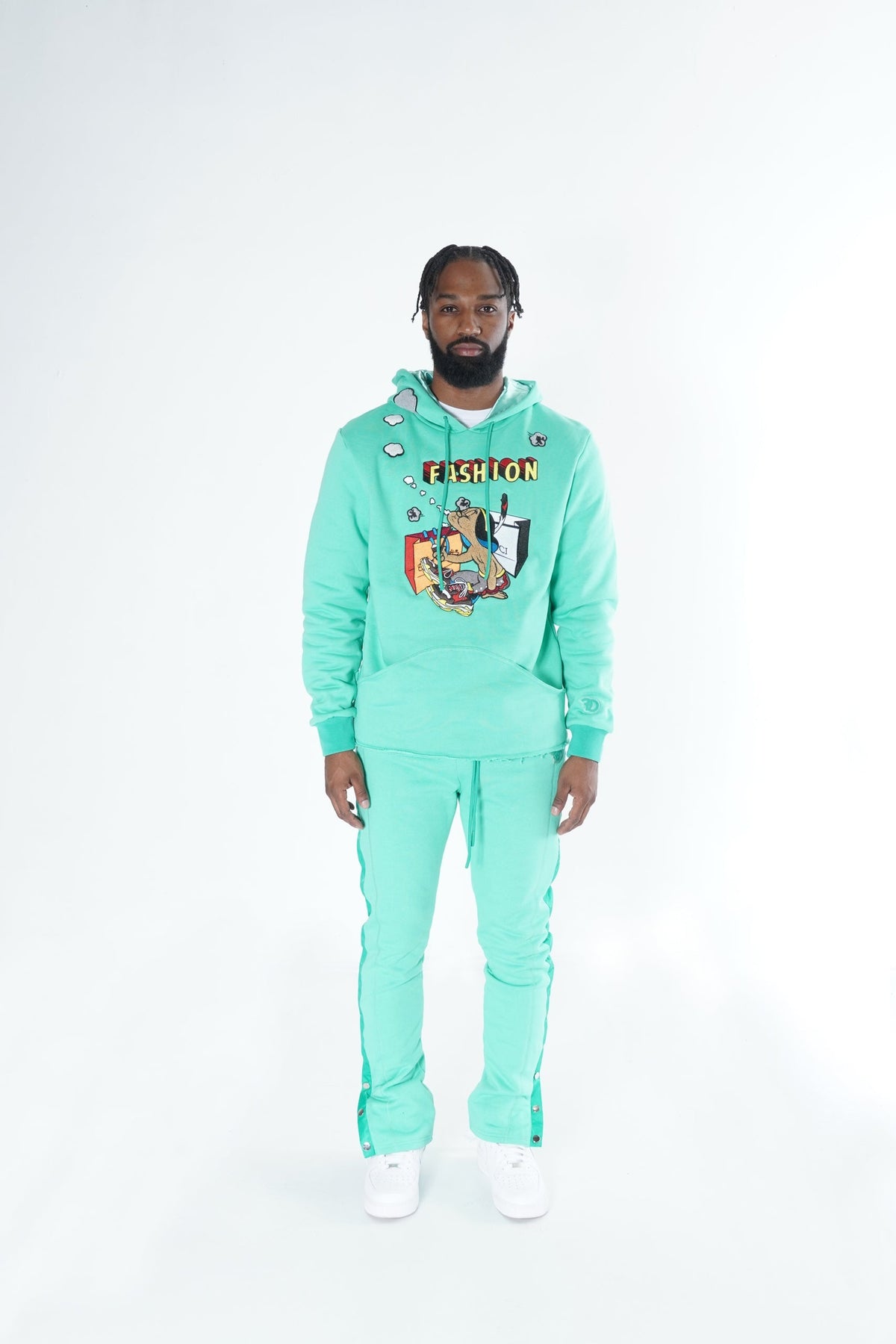 Makobi Frost High Fashion Fleece Set, Green, product back