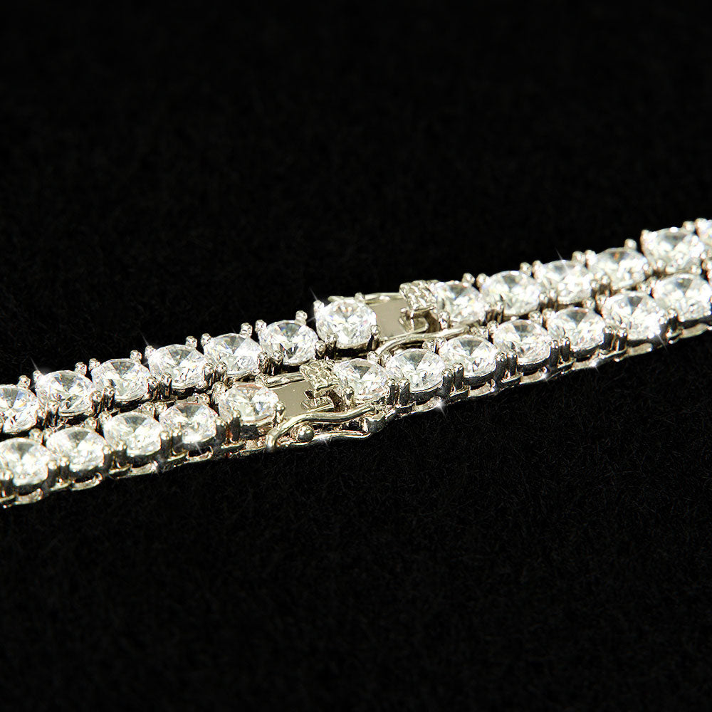 Iced Tennis Chain 5mm - 18K White Gold