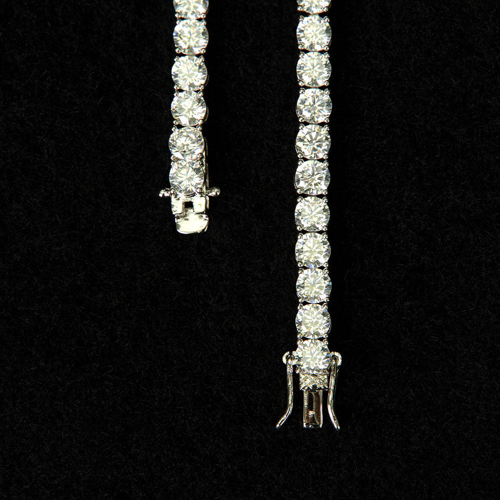 Iced Tennis Chain 5mm - 18K White Gold