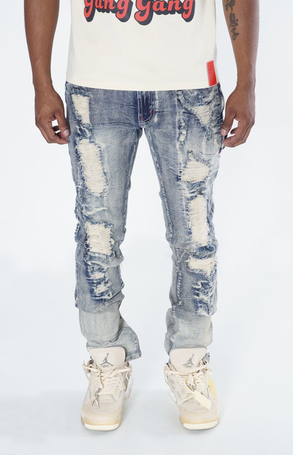 F1765 Frost Shredded Jeans - Dirt