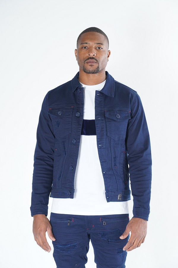 Makobi Core Denim Jacket, Navy, product front