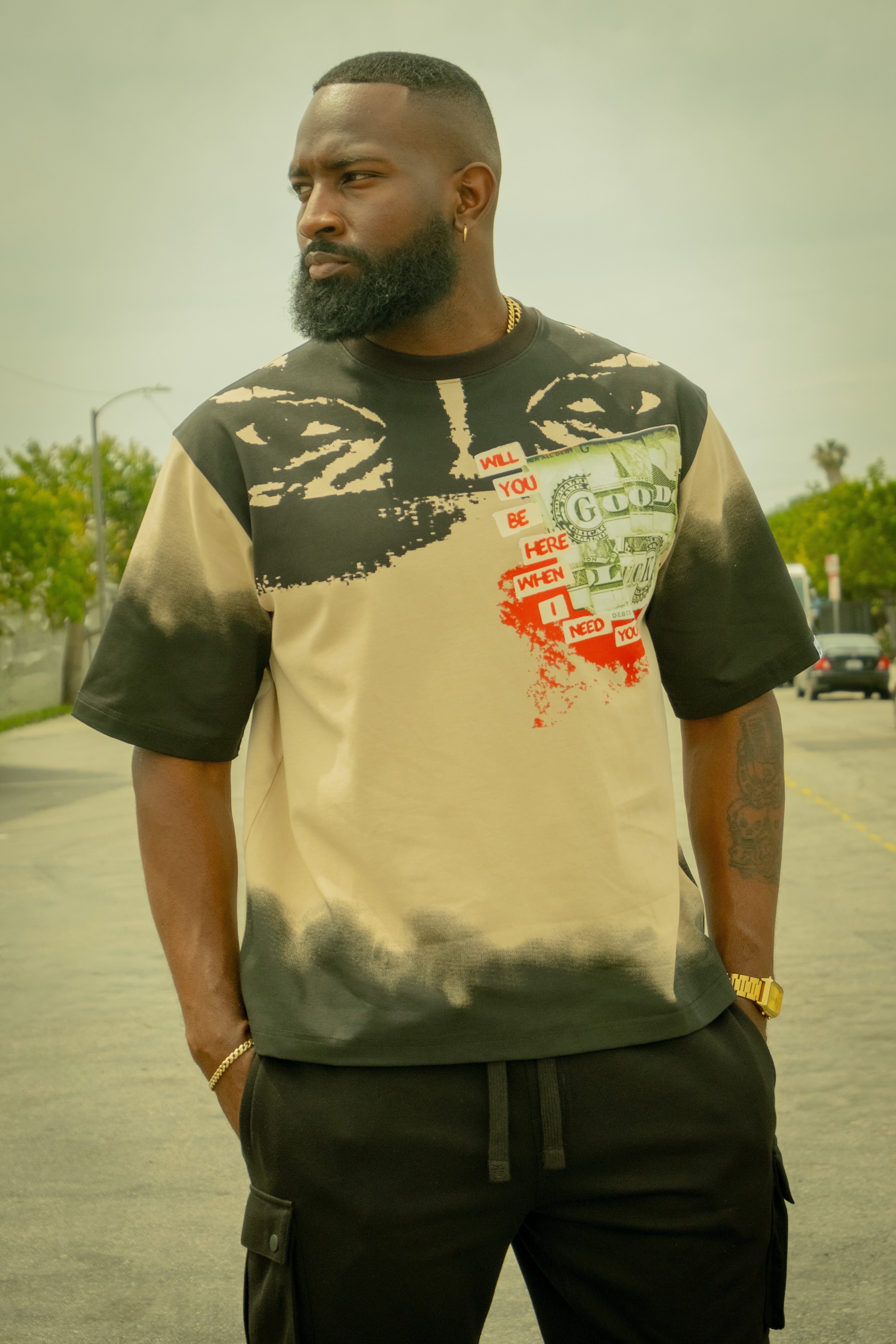 M369 Good Luck Money Tee - Khaki