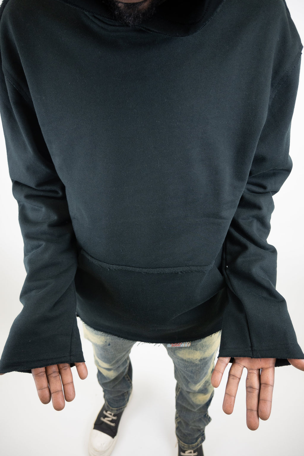 CH400 Distressed Cropped Hoodie
