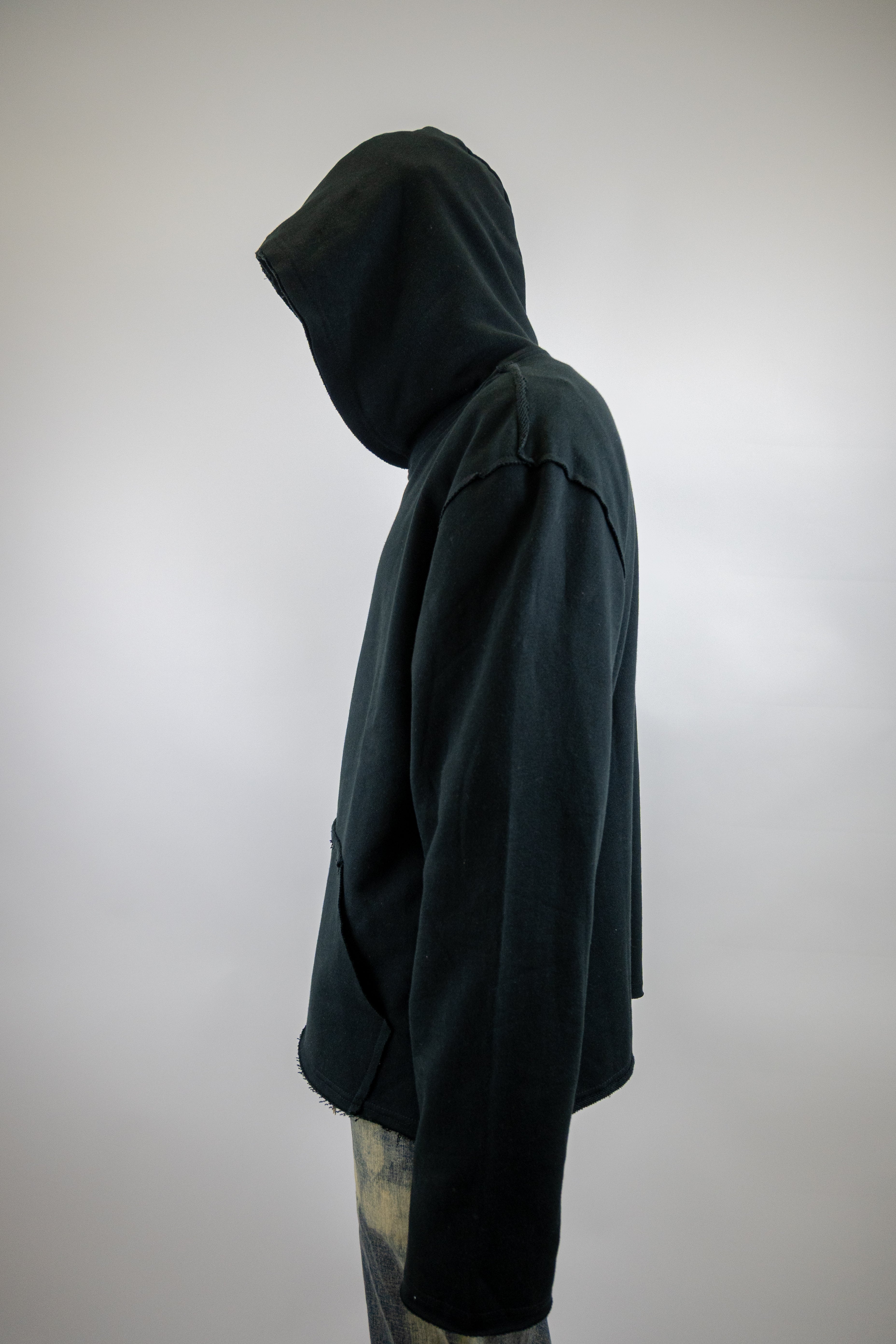 CH400 Distressed Cropped Hoodie