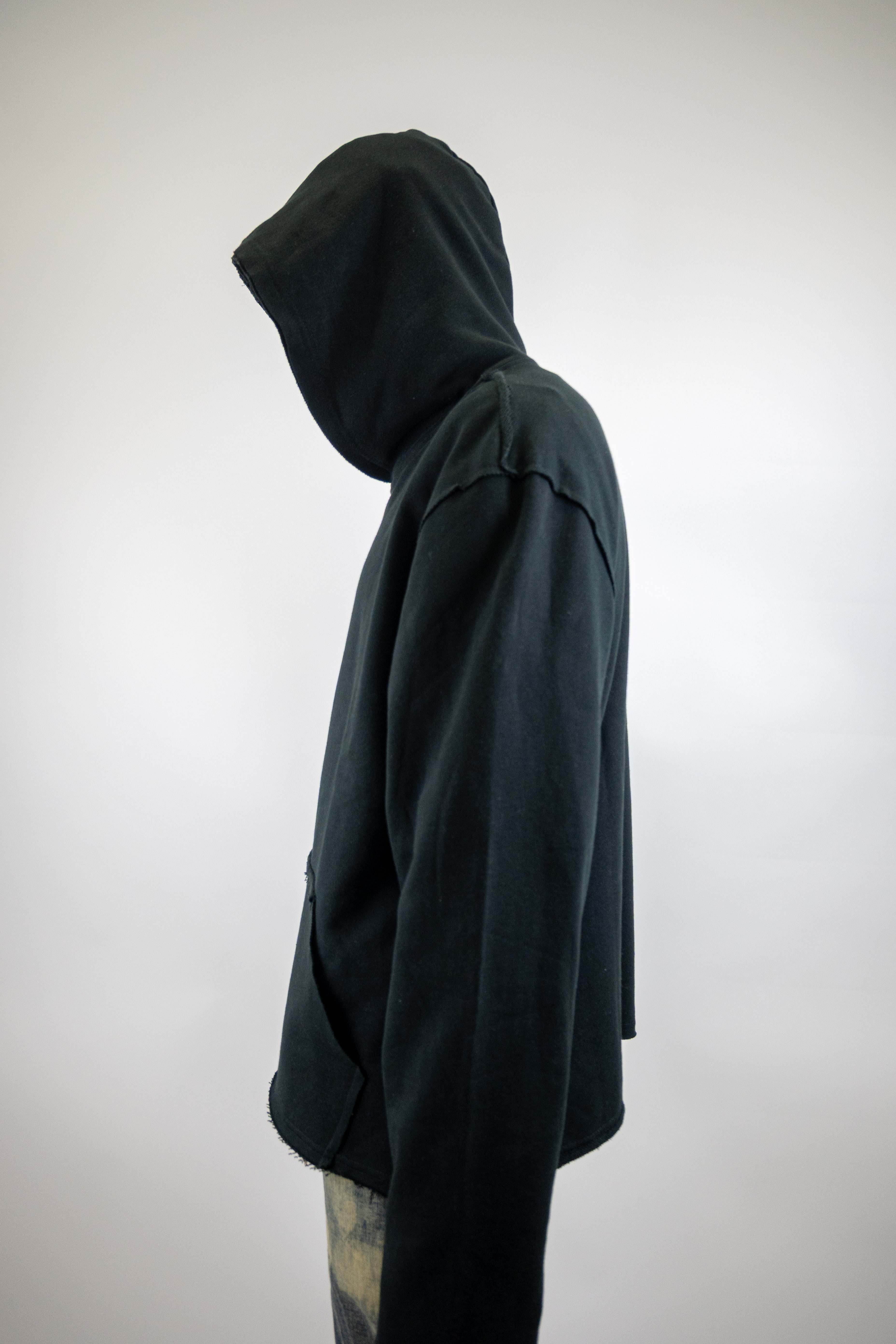 CH400 Distressed Cropped Hoodie