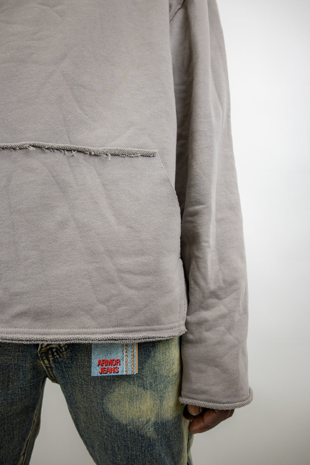 CH400 Distressed Cropped Hoodie