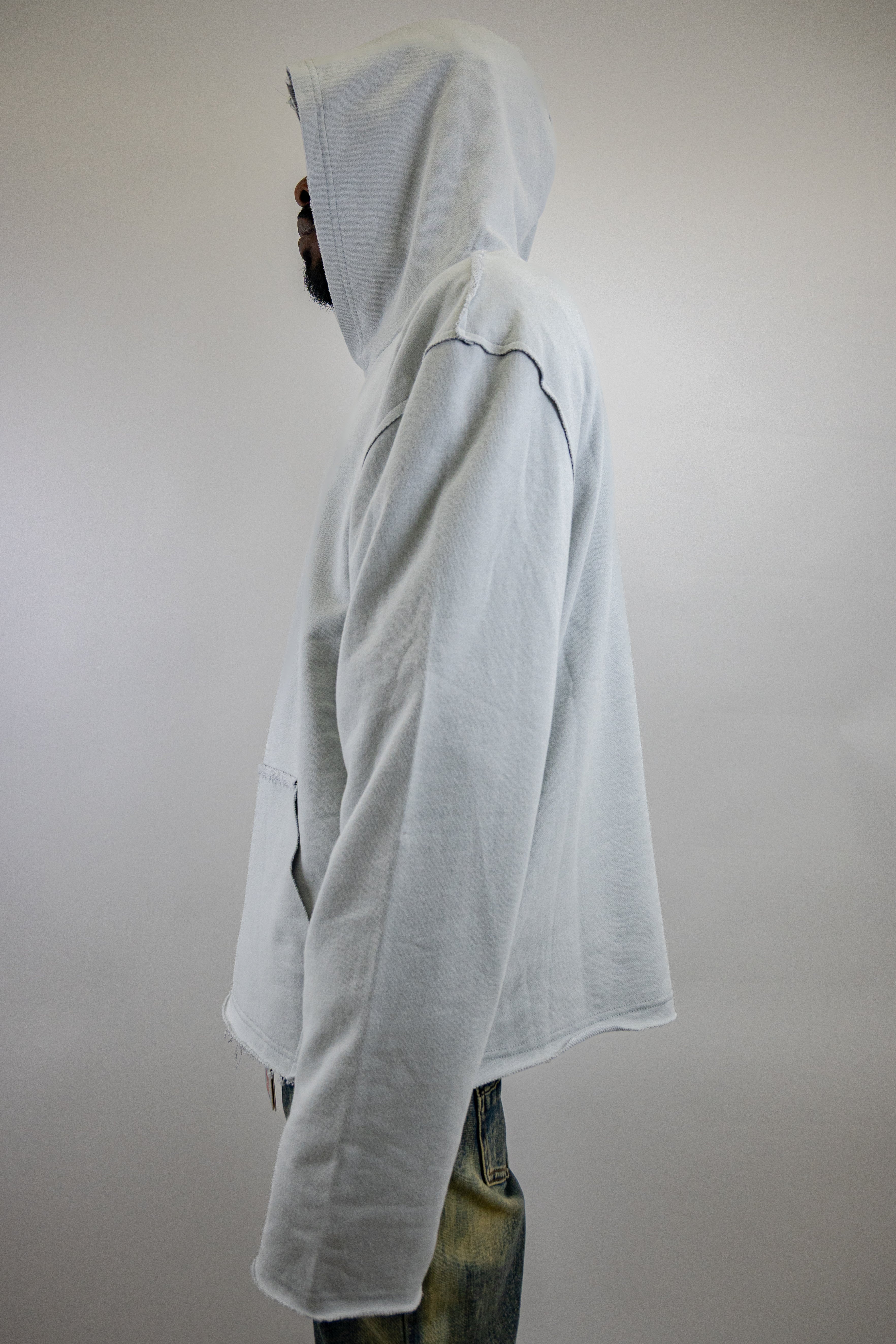 CH400 Distressed Cropped Hoodie