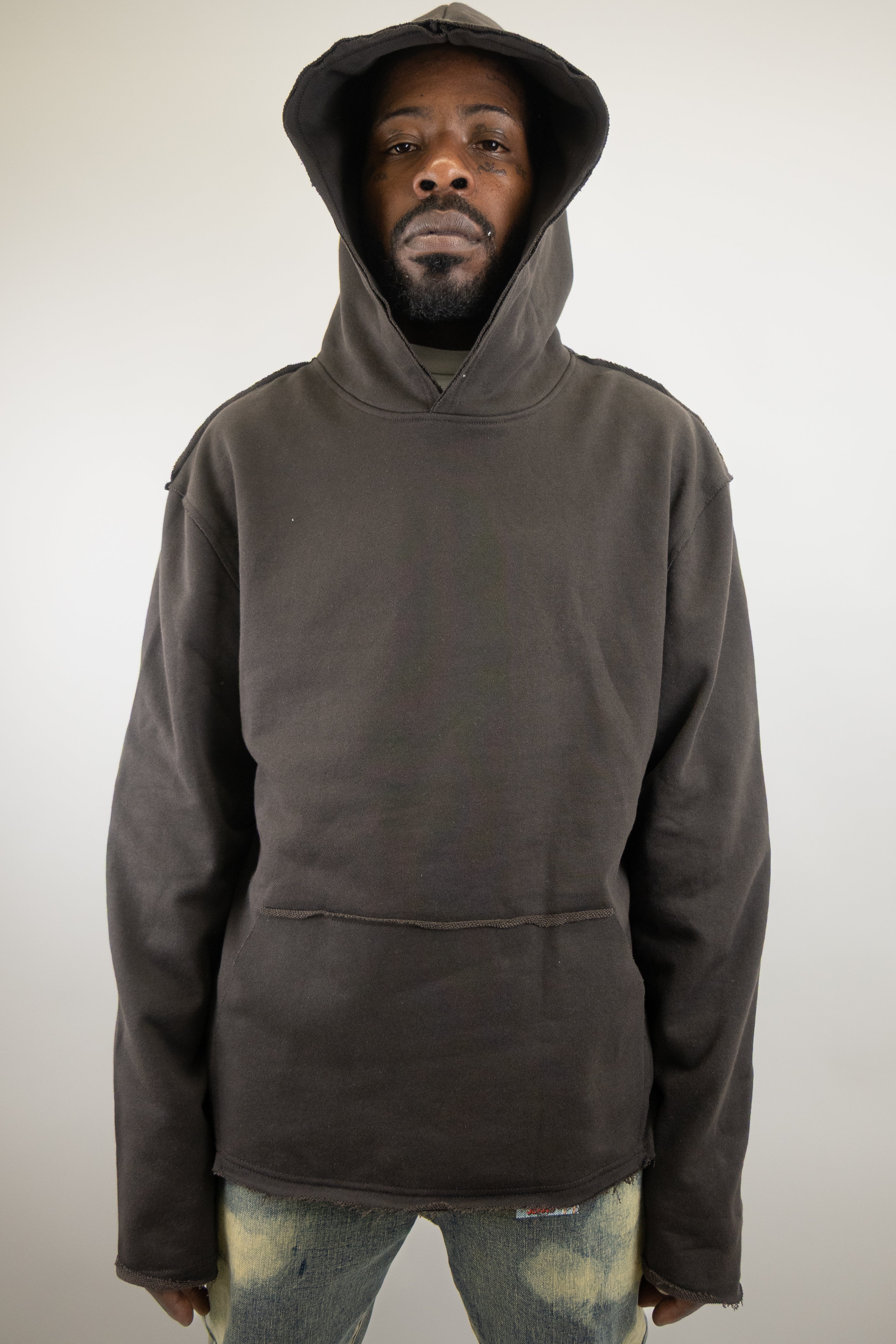 CH400 Distressed Cropped Hoodie