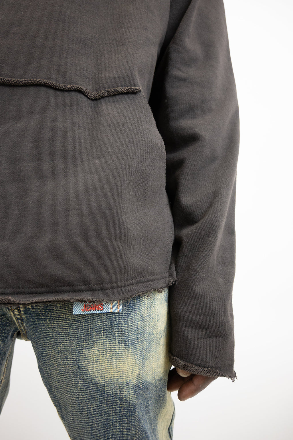 CH400 Distressed Cropped Hoodie