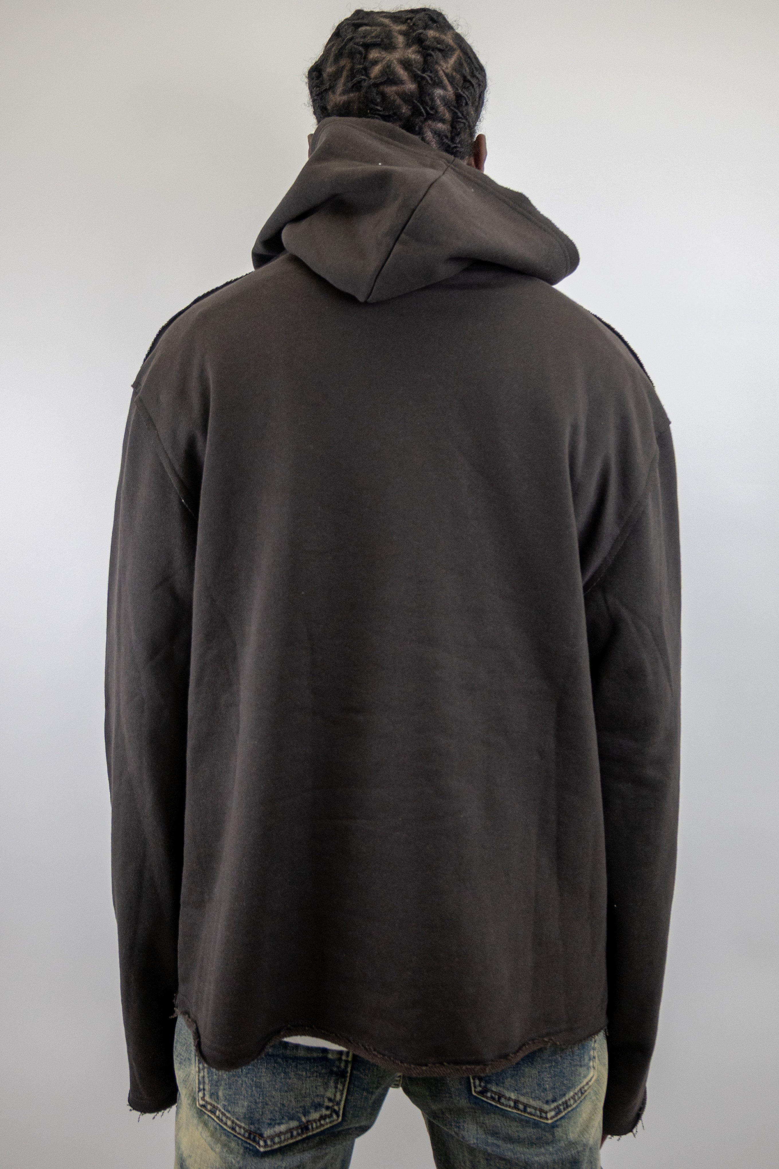 CH400 Distressed Cropped Hoodie