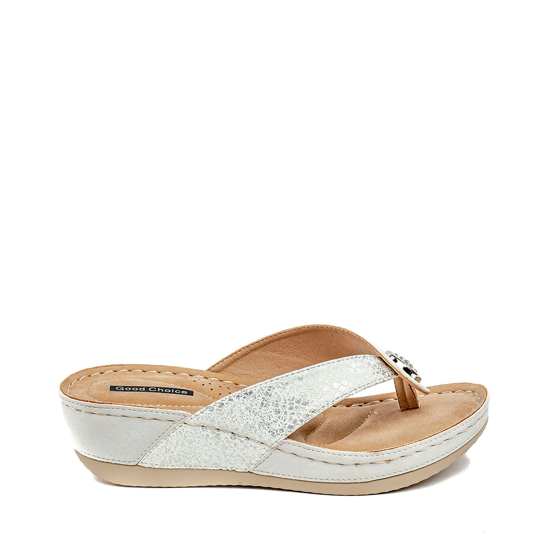 Women's Dafni White Wedge Sandals
