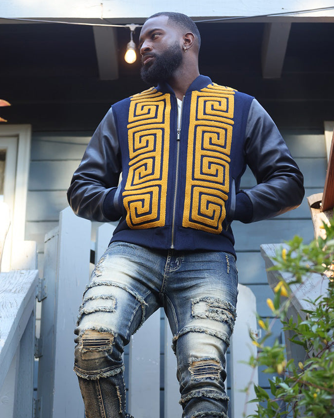 M4338 Adonis Wool Varsity Jacket - Navy
