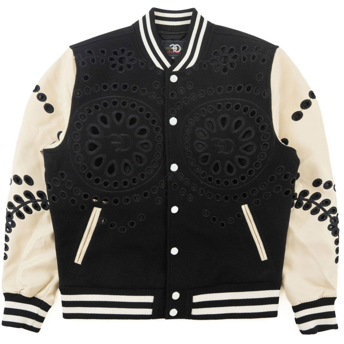 Makobi Cashay Wool Varsity Jacket, Black, product photo