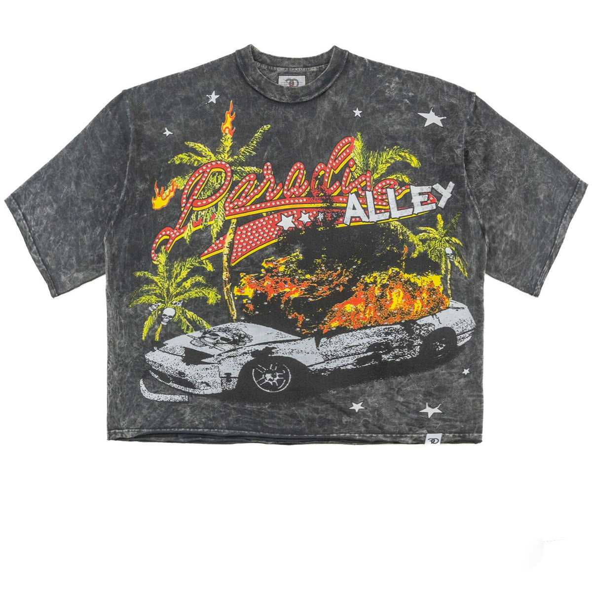 Makobi Motion Sickness Cropped Tee in Black, product photo