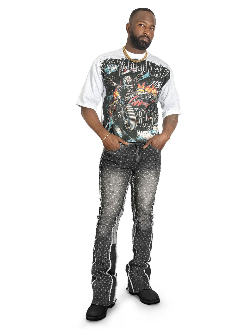Pants | F1702 Phalon Stacked Jeans - Black