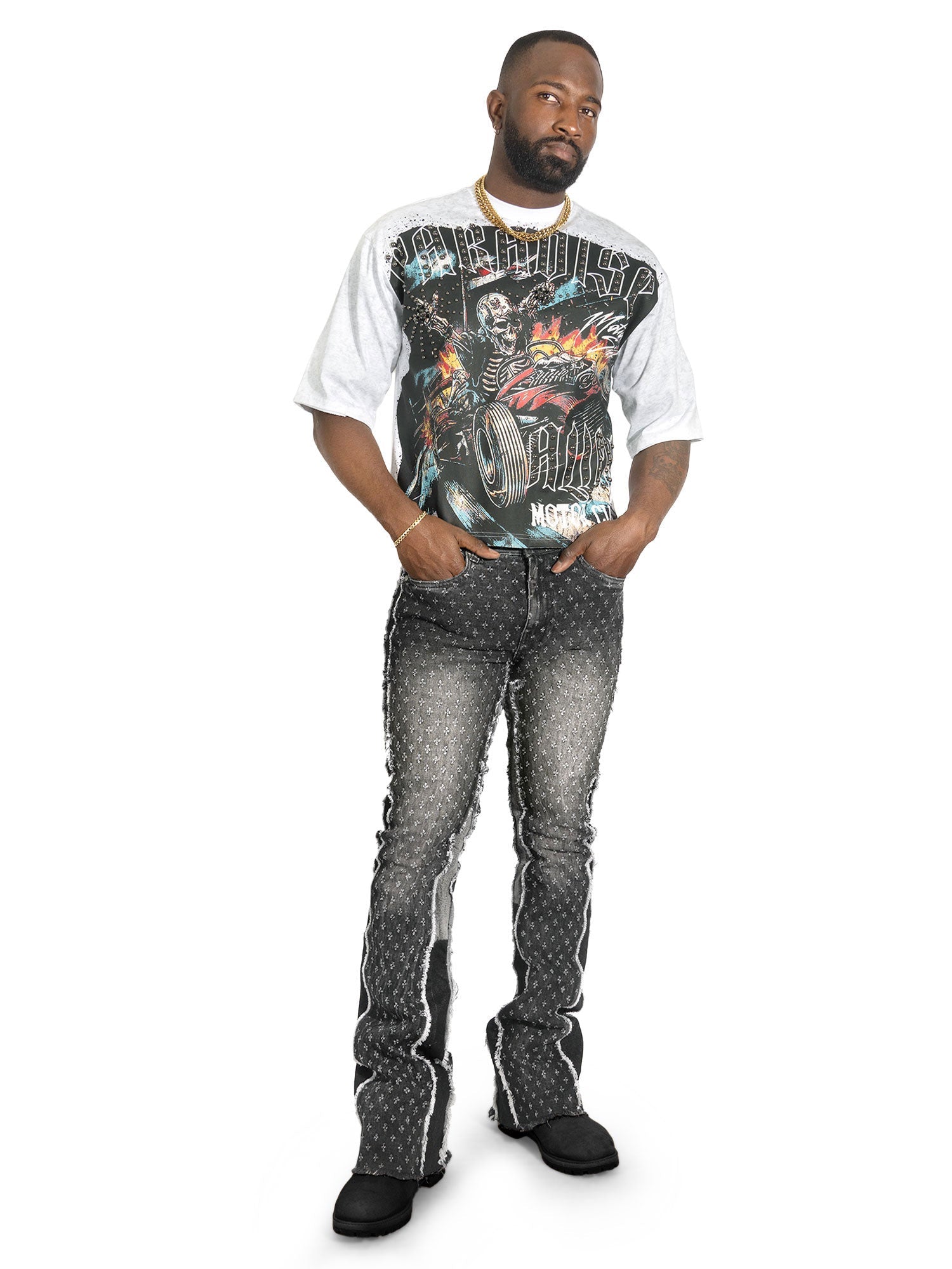 Pants | F1702 Phalon Stacked Jeans - Black