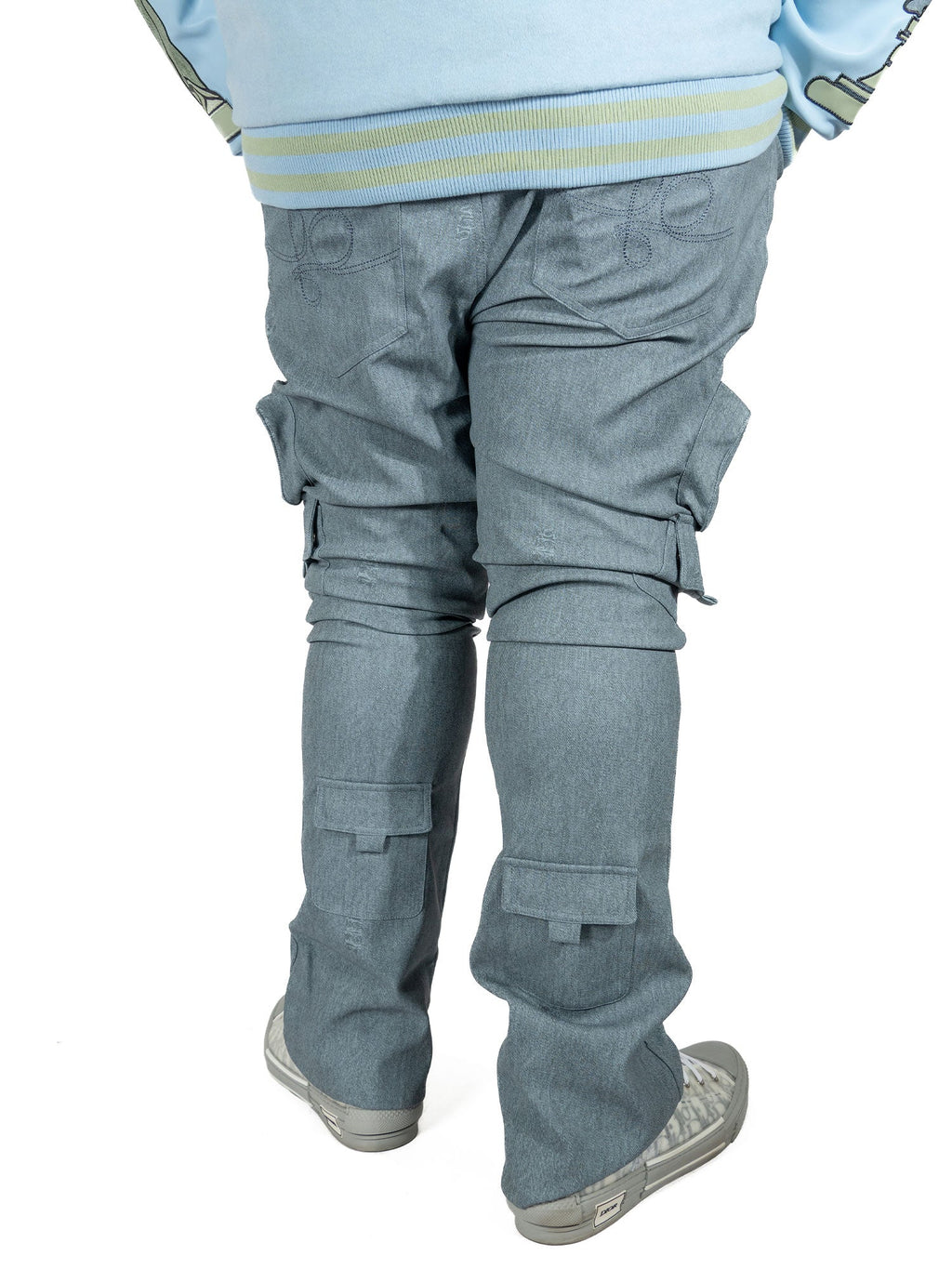 F2789 CASA DE Vegan Leather Pants - Blue