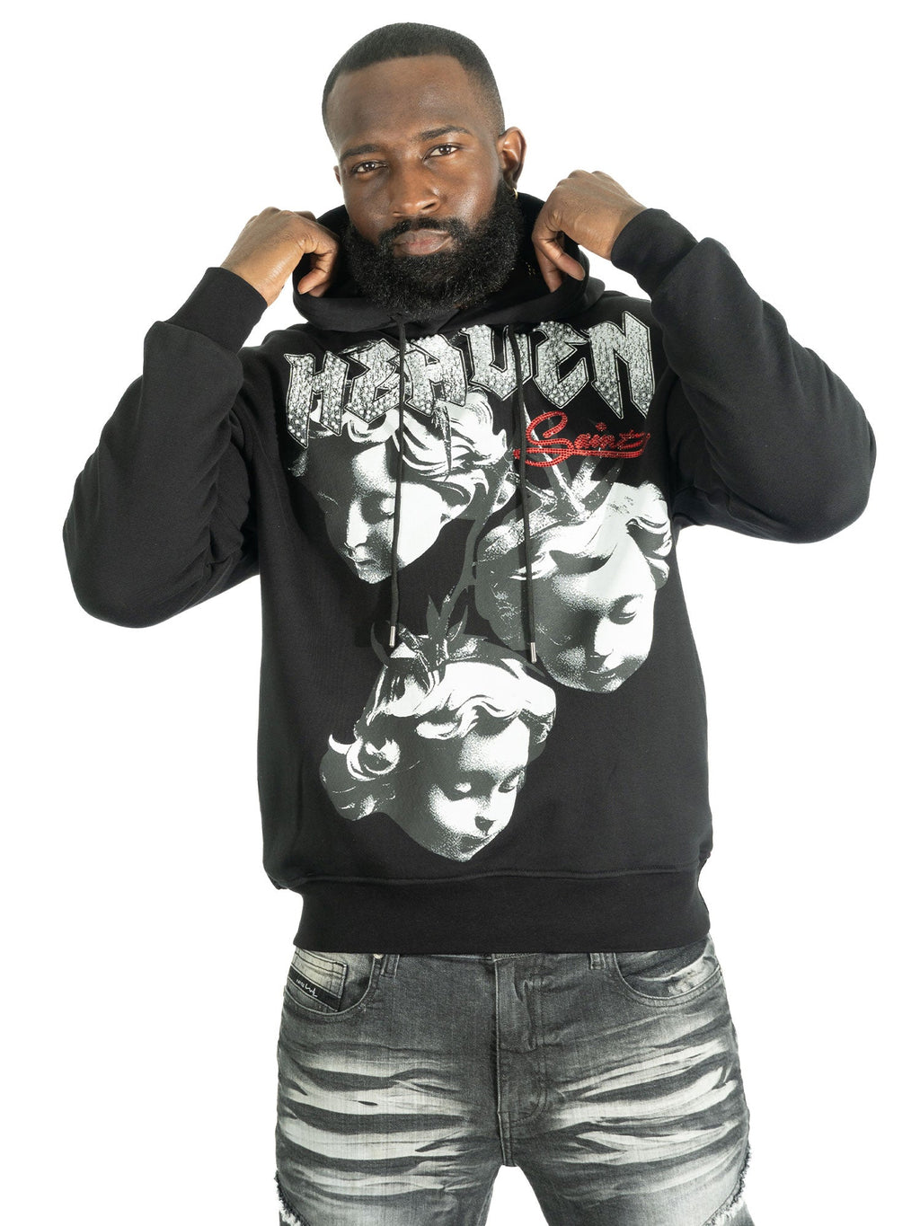 Fleece Hoodie | F4171 Heaven Pull Over - Black