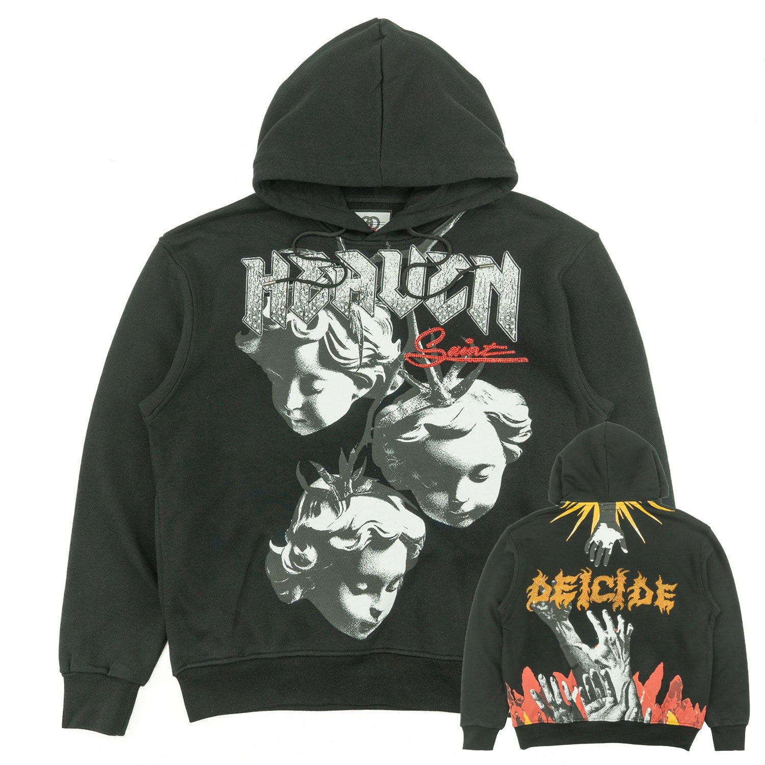 Fleece Hoodie | F4171 Heaven Pull Over - Black
