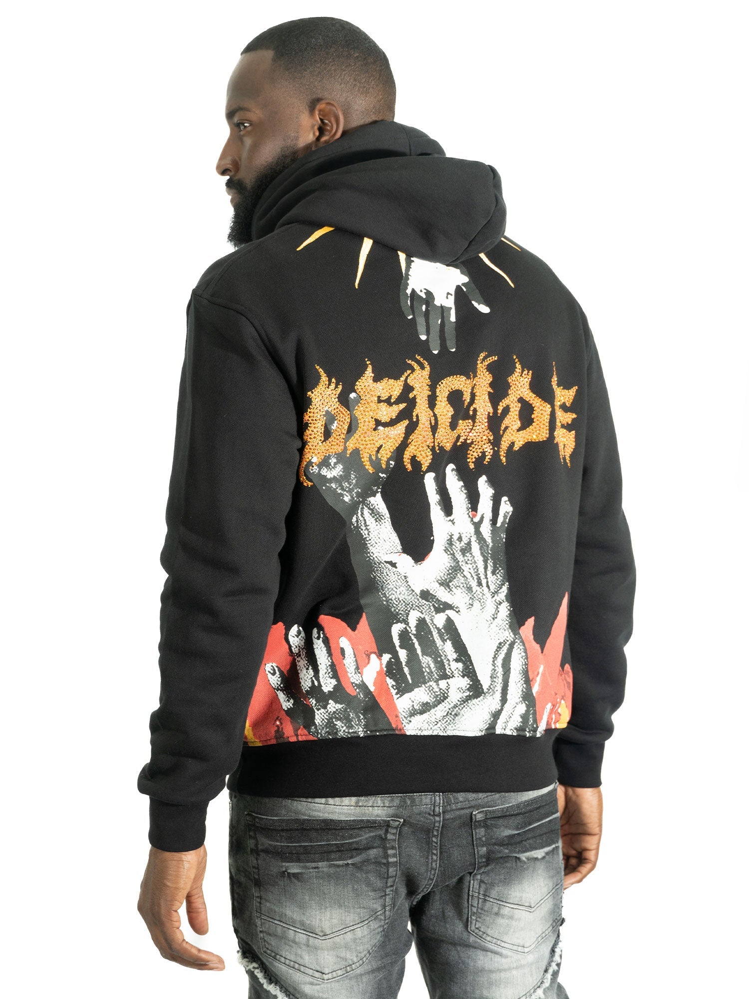 Fleece Hoodie | F4171 Heaven Pull Over - Black