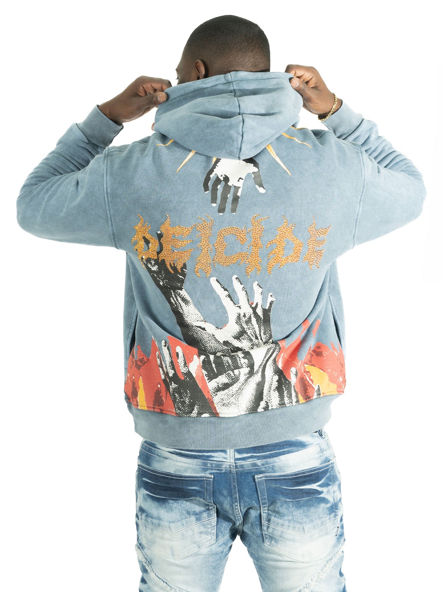 Fleece Hoodie | F4171 Heaven Pull Over - Blue