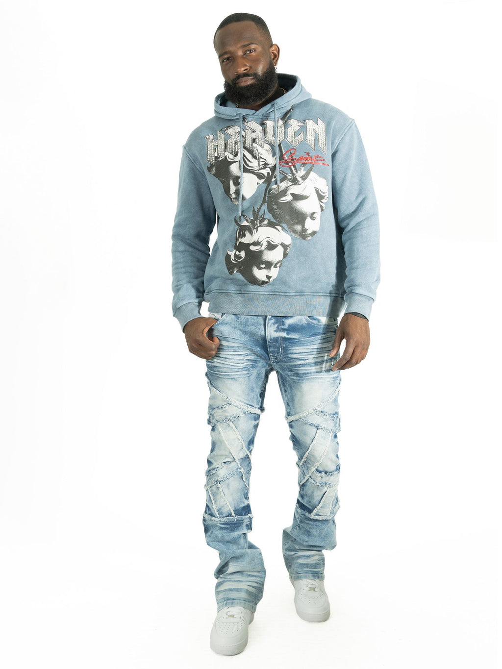 Fleece Hoodie | F4171 Heaven Pull Over - Blue