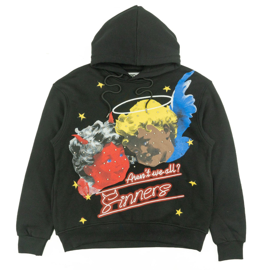 Fleece Hoodie | F4173 Sinners Over Size - Black