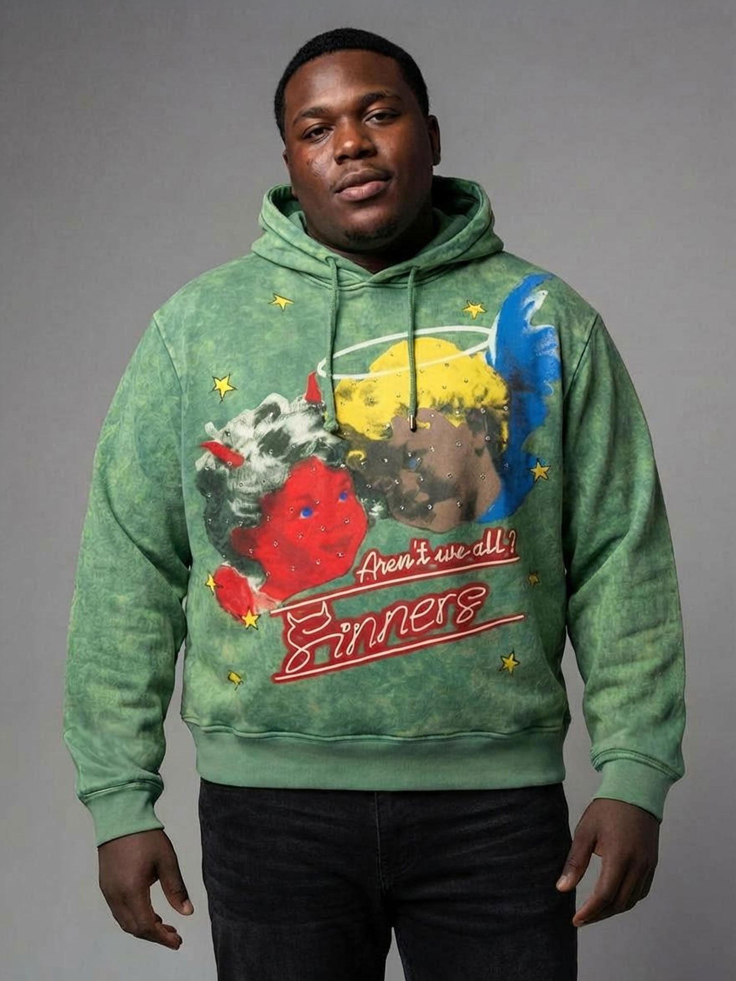 Fleece Hoodie | F4173 Sinners Over Size - Green