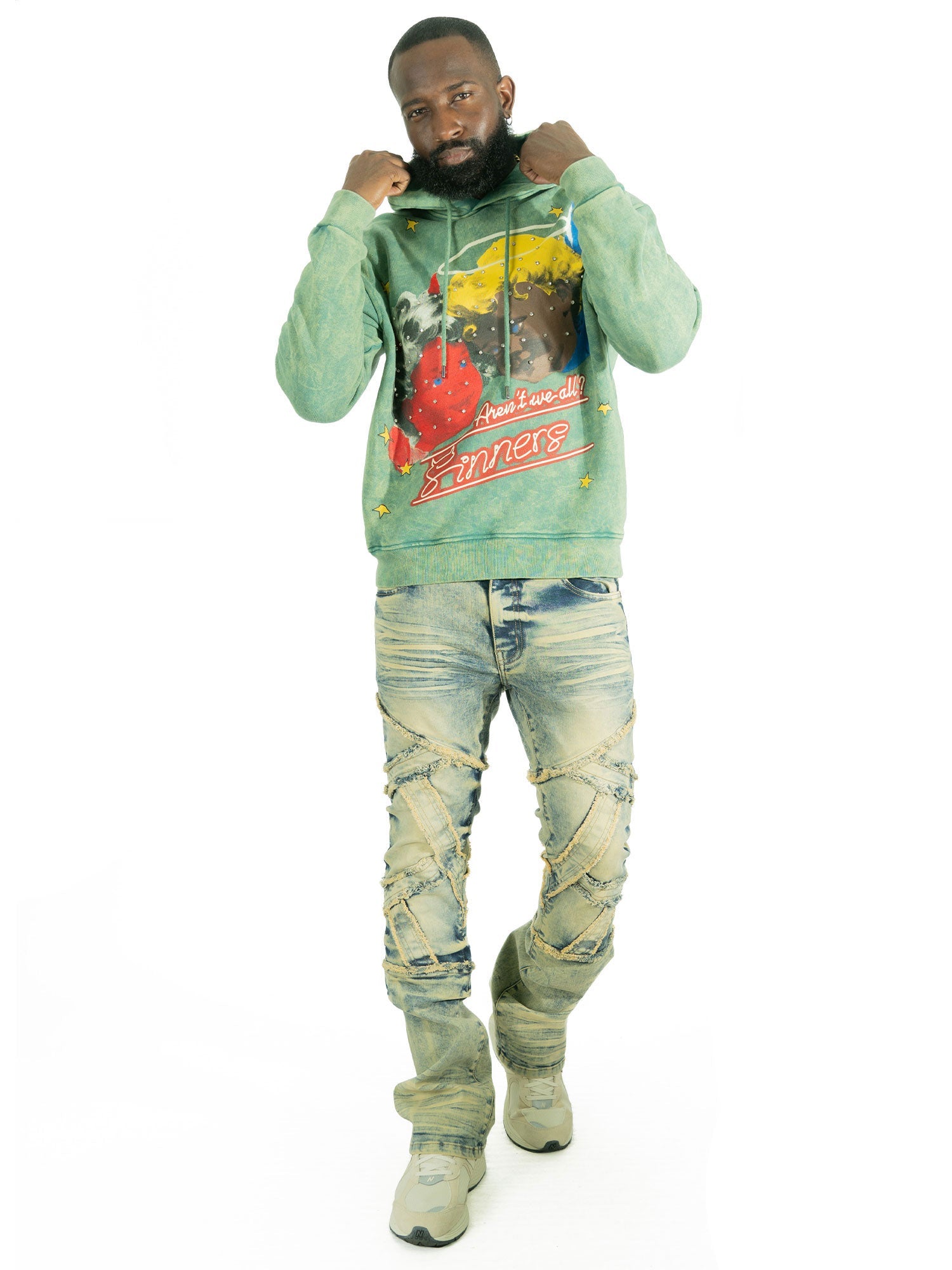 Fleece Hoodie | F4173 Sinners Over Size - Green