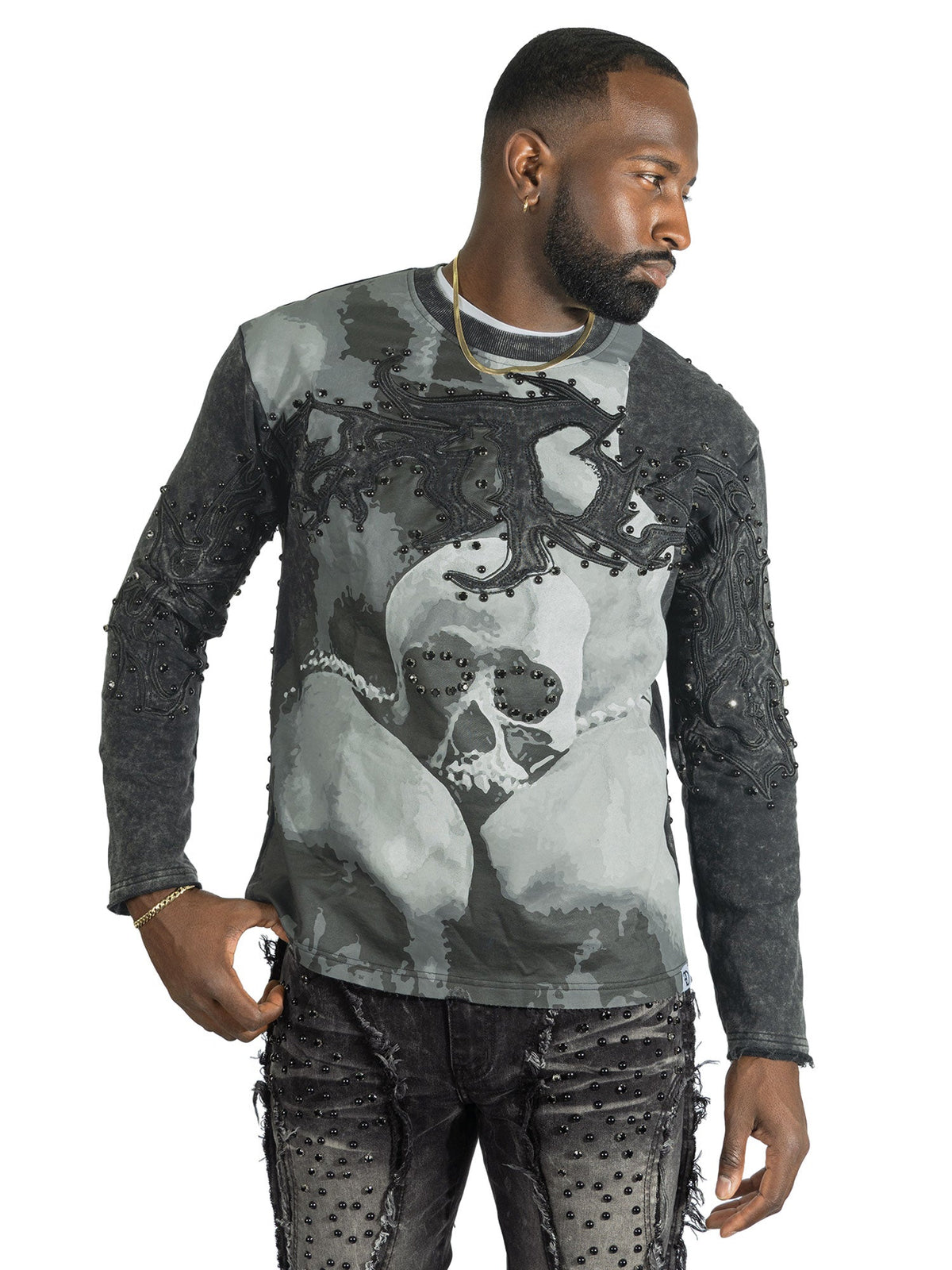 Makobi Heartless Crewneck, Black, product front