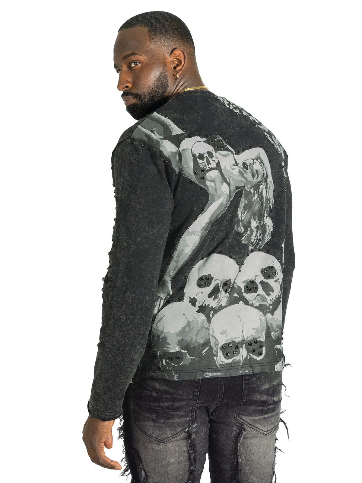 Makobi Heartless Crewneck, Black, product back